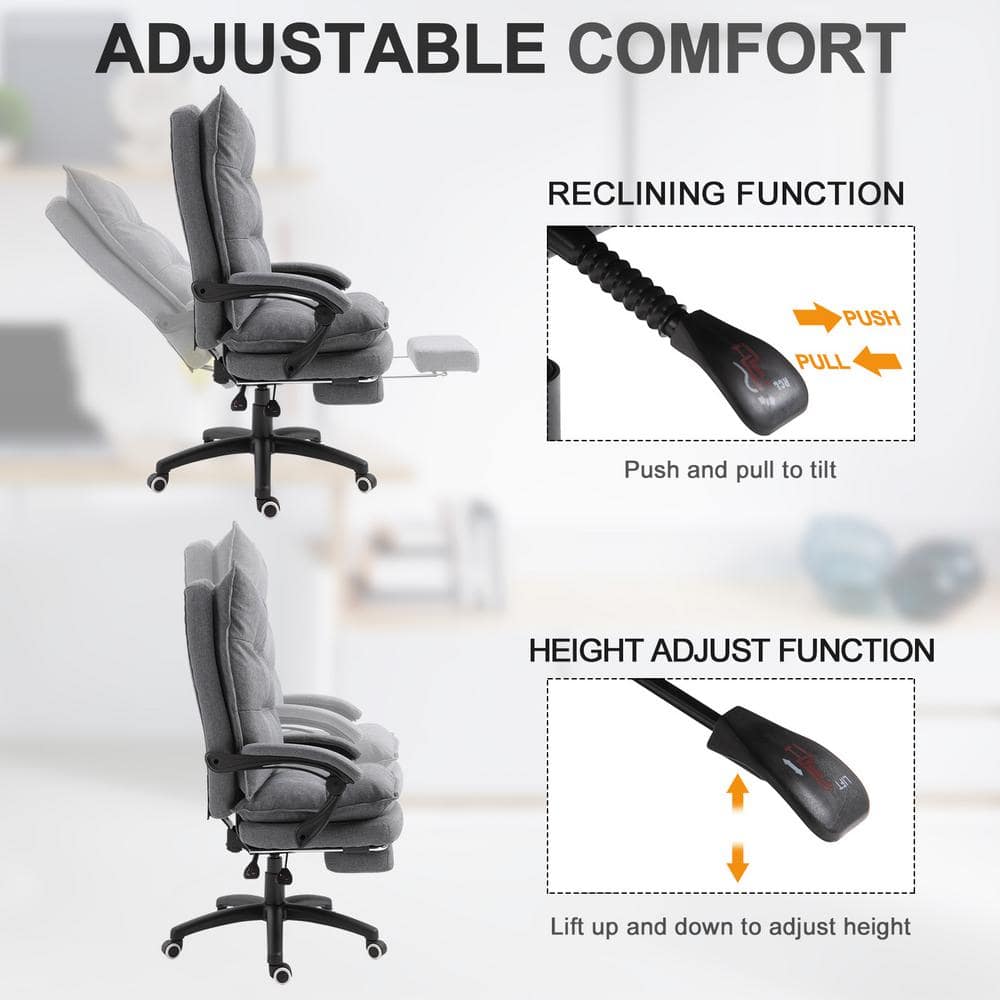 Gray High Back Swivel Executive Fabric Office Chair