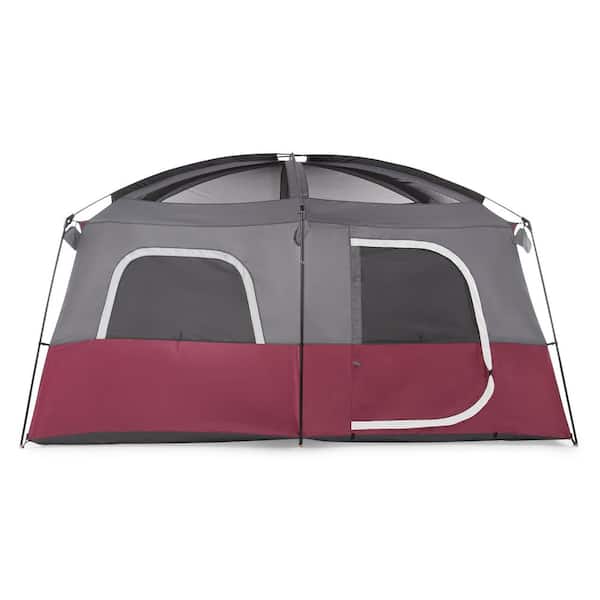 Core 10-Person Red Polyester Camping Tent With Ft Peak Height And 14 Ft X 10  Ft Size