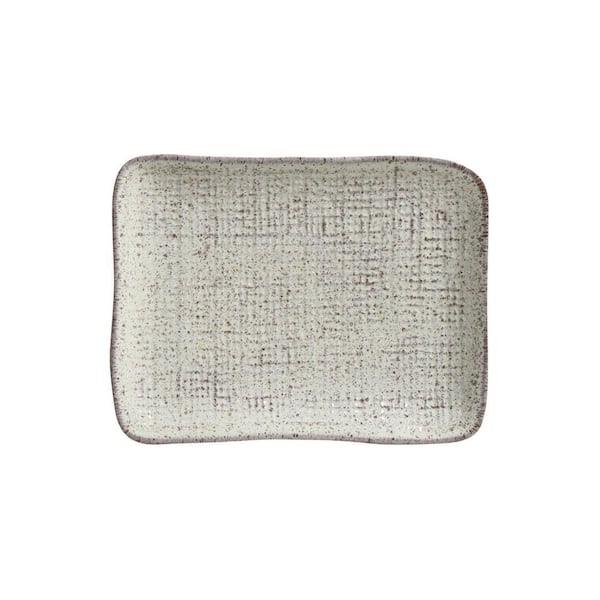 7.08 in. Pistache Teal Stoneware Rectangular Platter Juta (Set of 4)