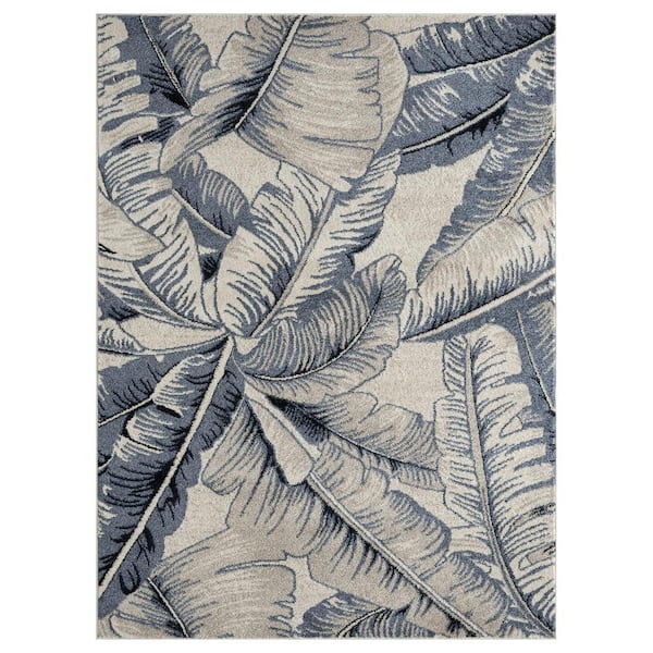 Sedona Blue 7 ft. 9 in. x 10 ft. 2 in. Abstract Polypropylene Area Rug