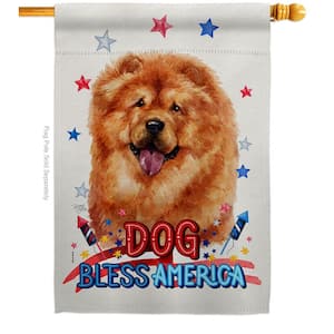 28 in. x 40 in. Patriotic Chow Chow Dog House Flag Double-Sided Animals Decorative Vertical Flags