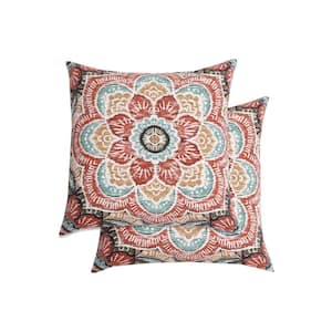 18 in. x 18 in. Hunza Ginger Square Outdoor Throw Pillows (2-Pack)