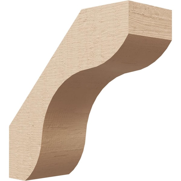 Ekena Millwork 3 in. x 8 in. x 8 in. Stanfield Rough Cedar Woodgrain Timberthane Polyurethane Knee Brace, Primed