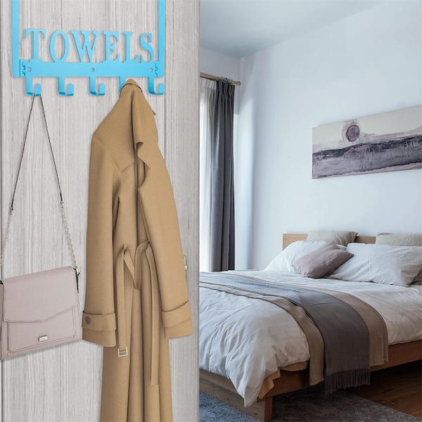 Modern Bathroom Towel Rack Towel Bar Aluminum Alloy Bathrobe Shower Shelf  Storage Rustproof with Hooks Hanger for Lavatory Balcony Hotel 