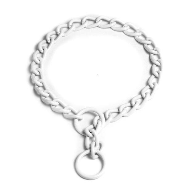Platinum Pets 22 in. x 2.5 mm Coated Steel Chain Training Collar in White
