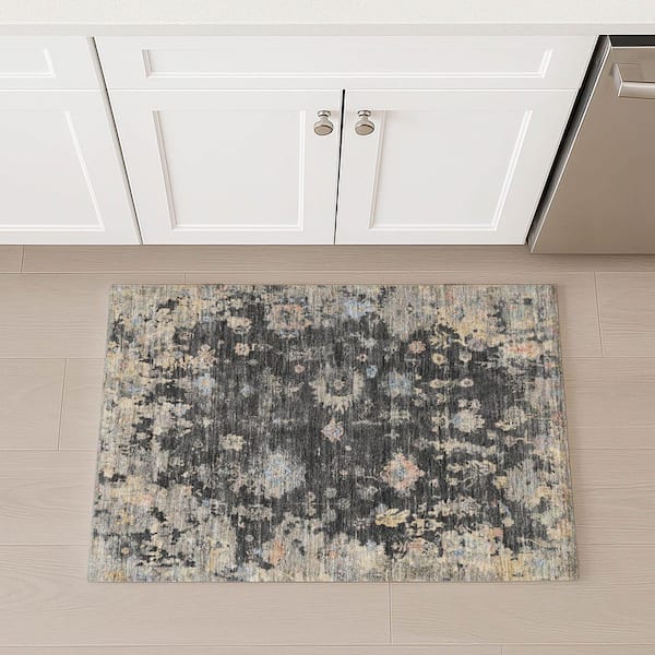 Chantille Machine Washable Indoor/Outdoor Abstract ACN2302 Charcoal 2 ft. x 3 ft. Accent Rug