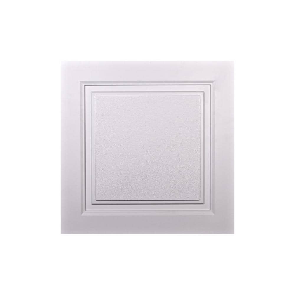 Westport 24'' x 24'' White Vinyl Coffered Ceiling Tile
