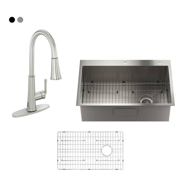 CASAINC Stainless Steel 33 in. Single Bowl DropIn Kitchen Sink with