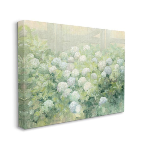Stupell Industries "Floral Blue White Garden Farmhouse Painting" by Julia Purinton Unframed Nature Canvas Wall Art Print 36 in. x 48 in.