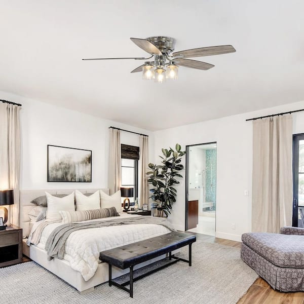 Parrot Uncle Anyan 52 in. LED Indoor Chrome Flush Mounted Ceiling