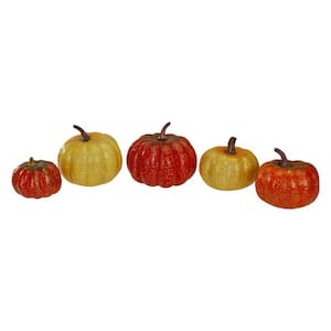 4 in. Artificial Pumpkins Fall Harvest Tabletop Decor (Set of 5)
