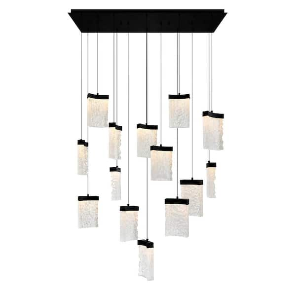 CWI Lighting Lava 14-Light Integrated LED Black Chandelier 1587P48-14 ...