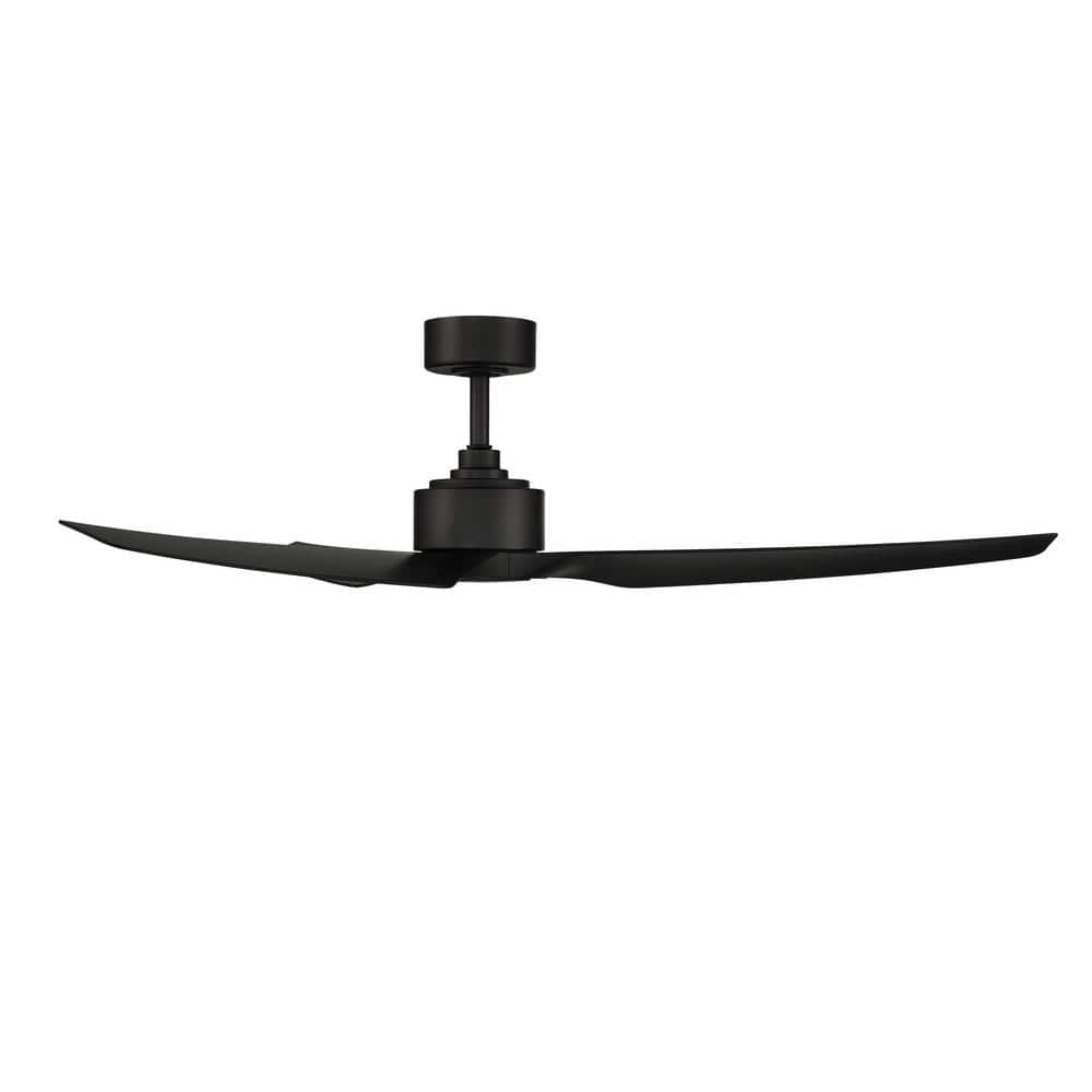 60" Matte Black Smart Ceiling Fan with Remote and 3 Blades