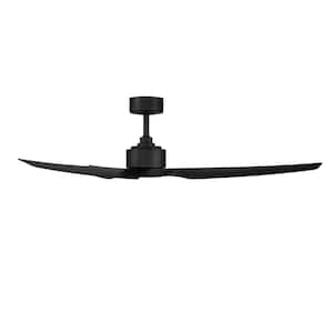 Stella 60 in. Indoor and Outdoor 3-Blade Smart Matte Black Ceiling Fan with Remote Control