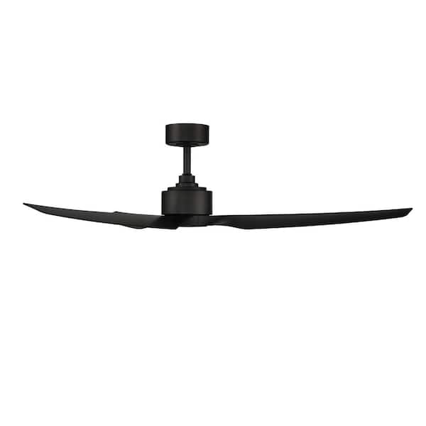 Stella 60 in. Indoor and Outdoor 3-Blade Smart Matte Black Ceiling Fan with Remote Control