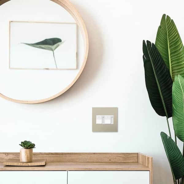 adorne 2 Gang Decorator/Rocker Wall Plate, Titanium (1-Pack)