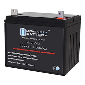 ML-U1-CCA-XRP 12-Volt, 200 CCA, Nut and Bolt (NB) Terminal, Rechargeable SLA AGM Battery