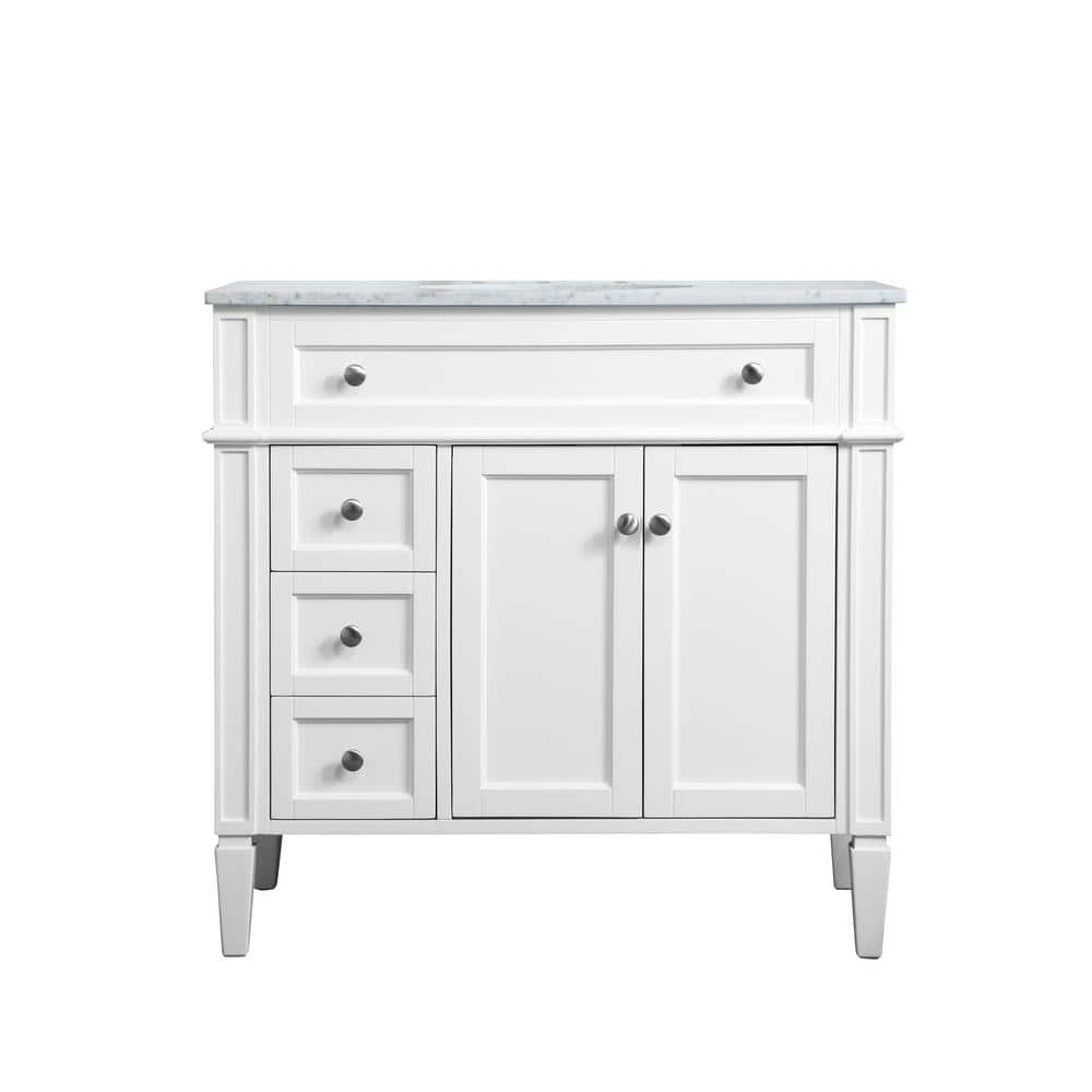 Timeless Home 36 in. W x 21.5 in. D x 35 in. H Single Bathroom Vanity in Wh