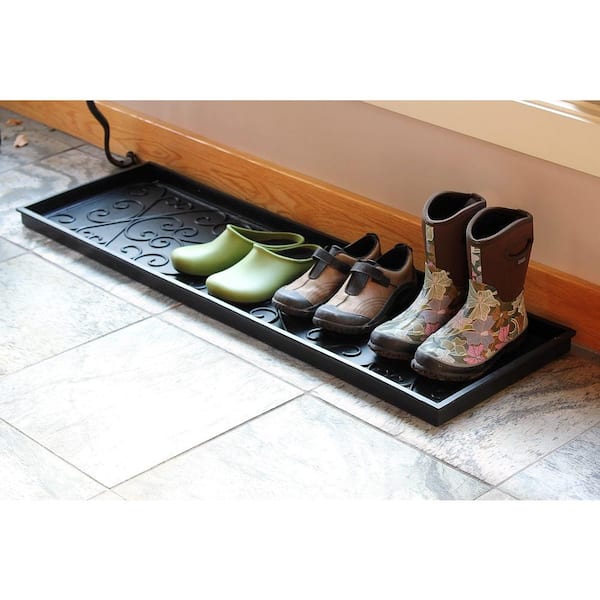 Black 46 in. Wide Multi Purpose Rubber Area Boot Large Tray