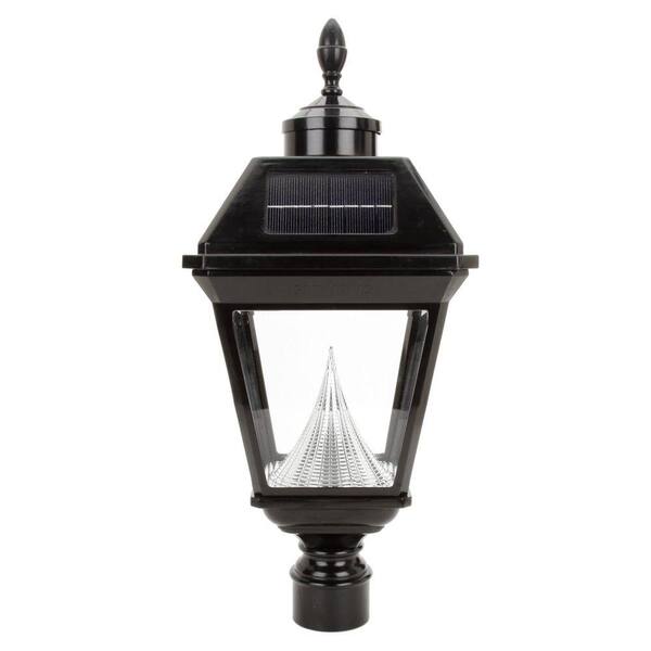GAMA SONIC Imperial Solar Black Outdoor LED Post Light on 3 in. Fitter Mount
