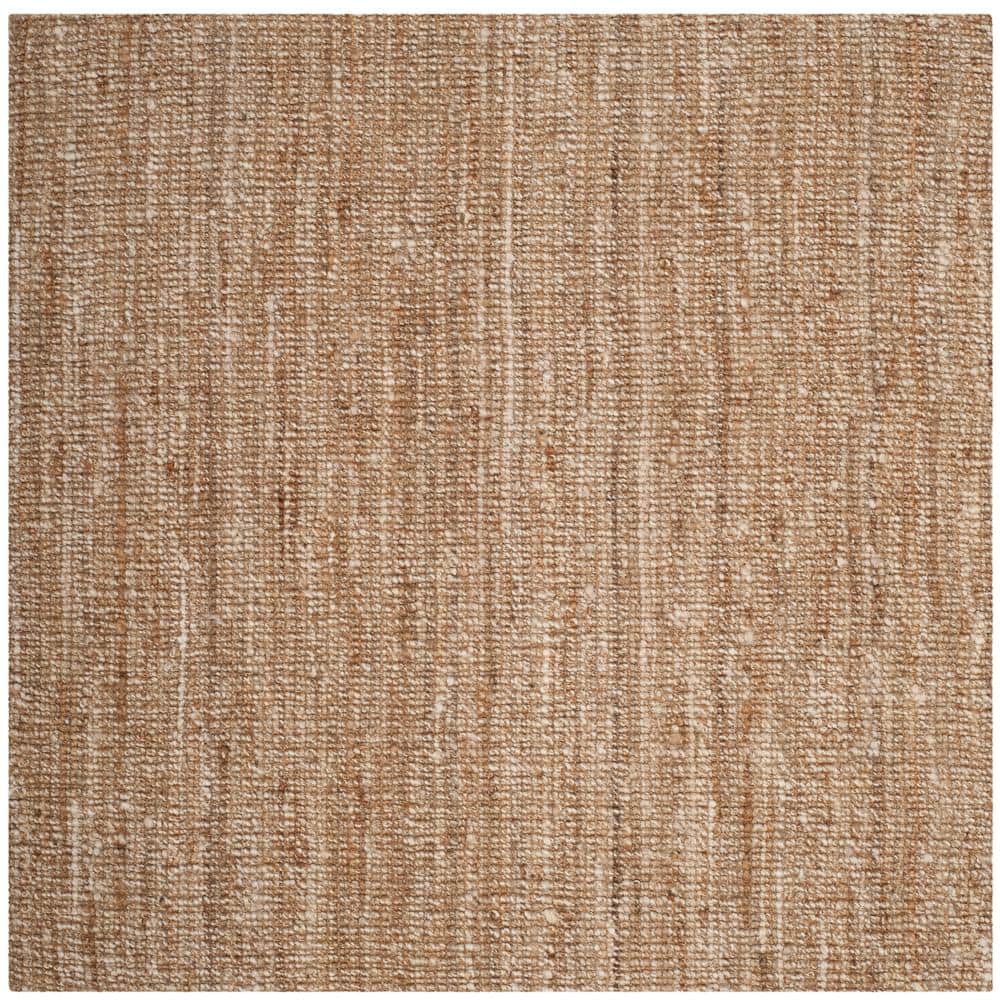 Natural Ivory Square Hand-Knotted Jute Area Rug - 4' x 4'