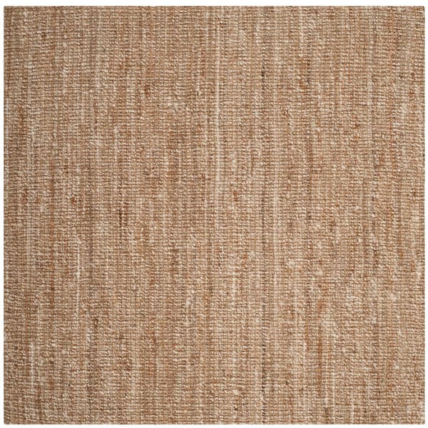 Natural Fiber Beige/Ivory 8 ft. x 8 ft. Woven Crosstitch Square Area Rug