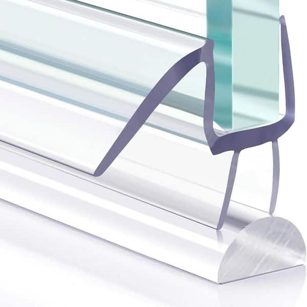 Shower Door Bottom Seal 36 in. Suitable for 3/8 in. Glass 2 Piece Acrylic Shower Threshold + Shower Door Seal Strip