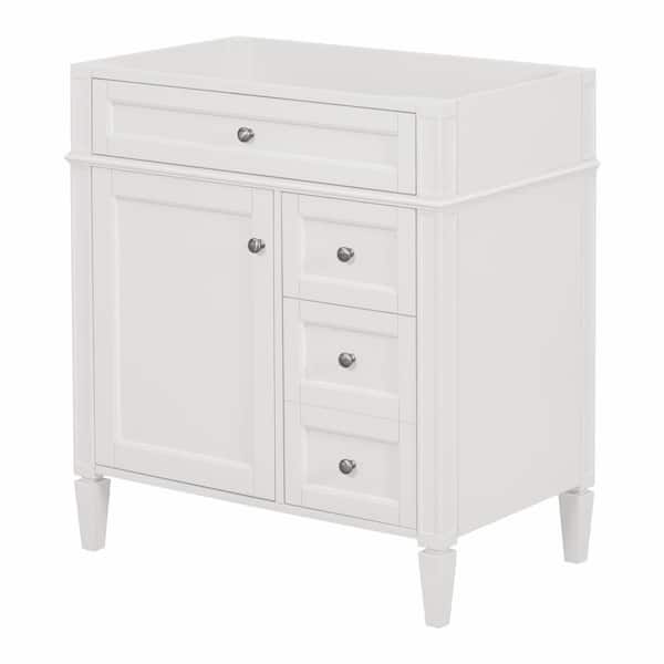 Aoibox 17.87 in. W x 17.87 in. D x 33.00 in. H Bath Vanity Cabinet without Top in White with 2-Drawers and a Tip-out Drawer
