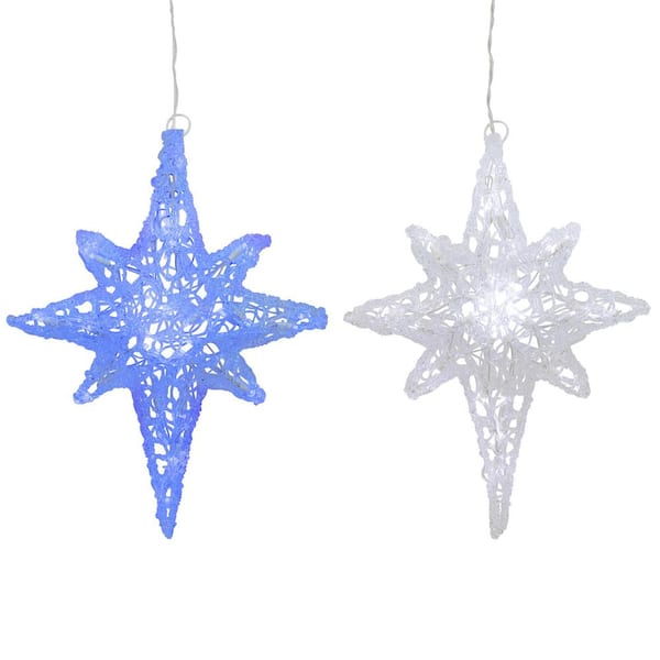 LED Lighted Color Changing Star of Bethlehem Outdoor Christmas Decoration - 24" - Blue and White