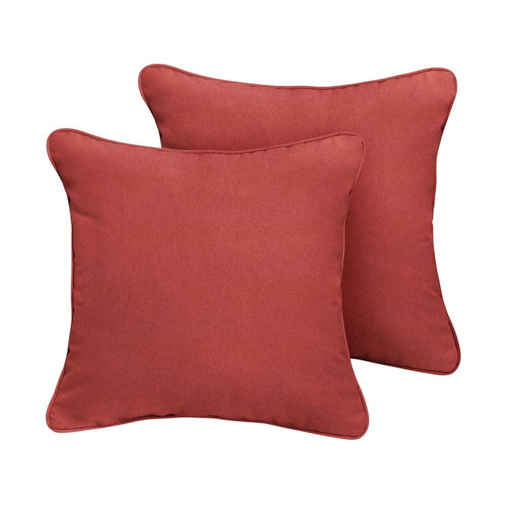 Sunbrella Canvas Henna Outdoor Corded Throw Pillows (2-Pack)