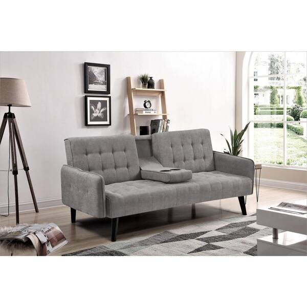 grey fabric 2 seater sofa