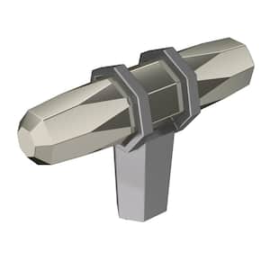 London 2-1/2 in. (64mm) Modern Polished Nickel/Black Chrome Bar Cabinet Knob
