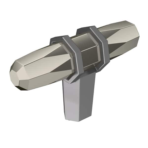 Amerock London 2-1/2 in. (64mm) Modern Polished Nickel/Black Chrome Bar Cabinet Knob