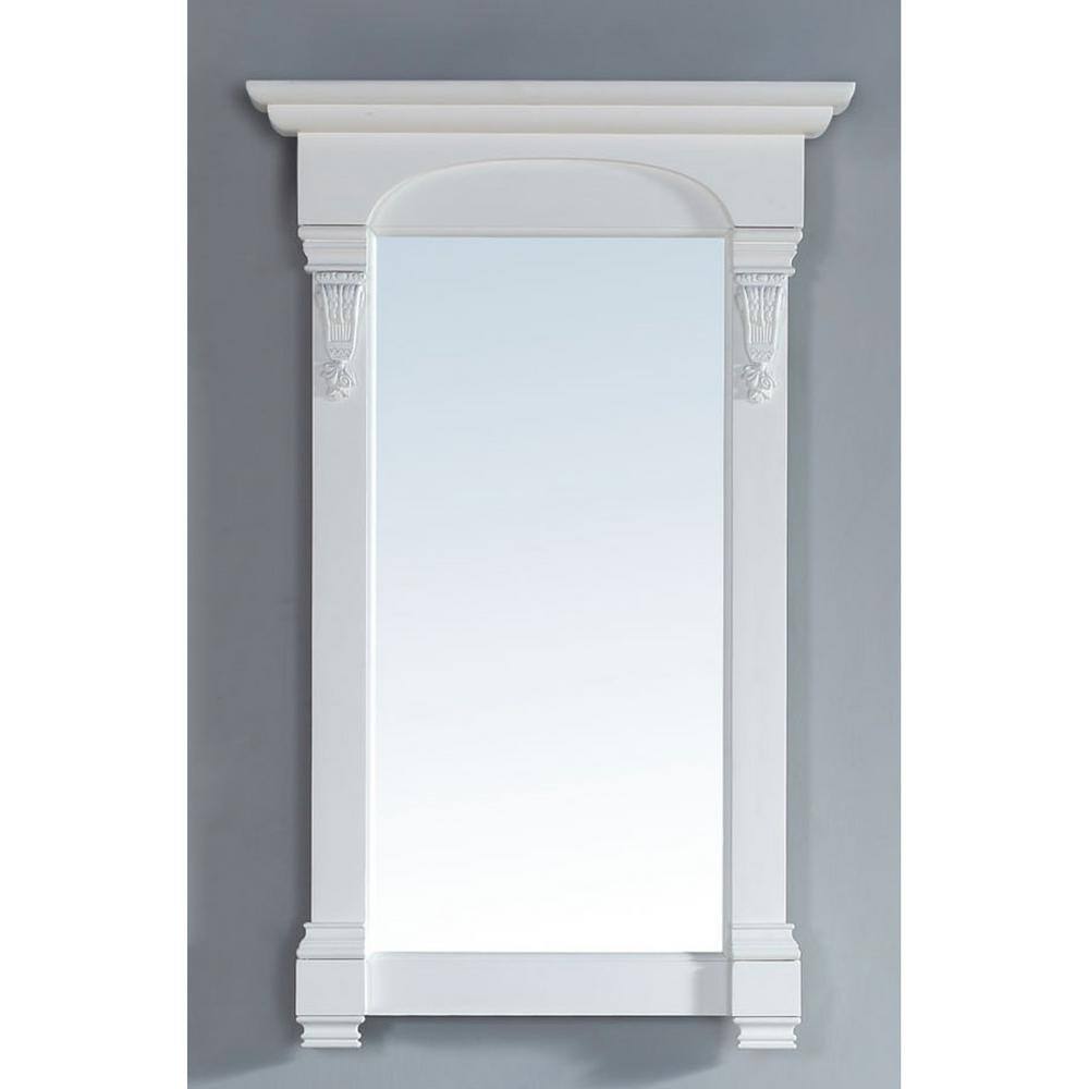 Bright White Rectangular Wood Framed Vanity Mirror