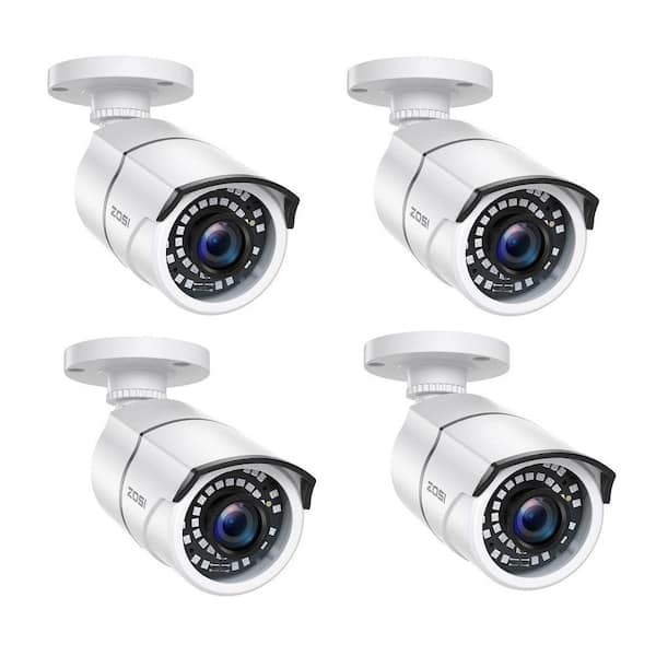 4 In 1 1080p Plug-in Outdoor/Indoor Bullet Security Camera Compatible for 1080p/720p TVI/CVI/AHD/CVBS DVR (4-Pack)