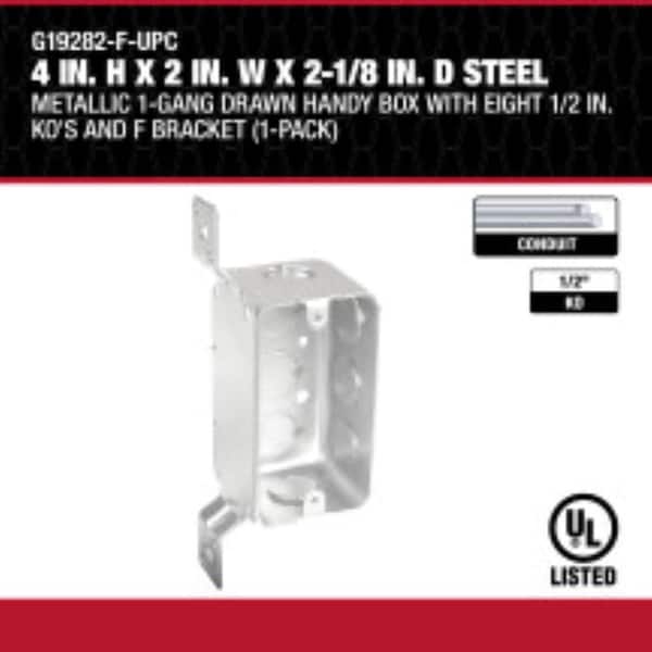 Southwire 4 in. H x 2 in. W x 2-1/8 in. D Steel Metallic 1