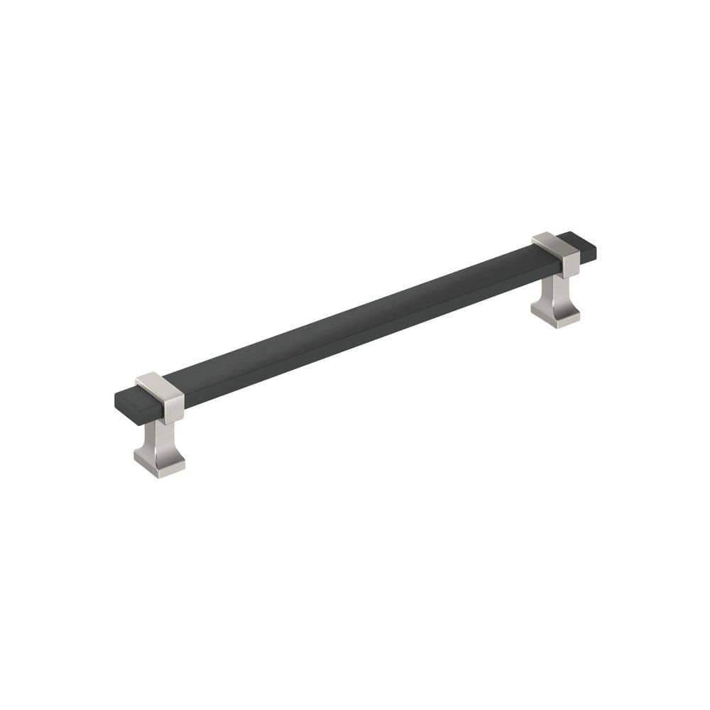 Overton 7-9/16 in. (192mm) Center-to-Center Modern Brushed Matte Black/Satin Nickel Bar Cabinet Pull price history on PriceWatchPro