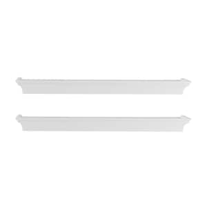 20 in. W x 4 in. D White MDF Floating Decorative Wall Shelf, Set of 2