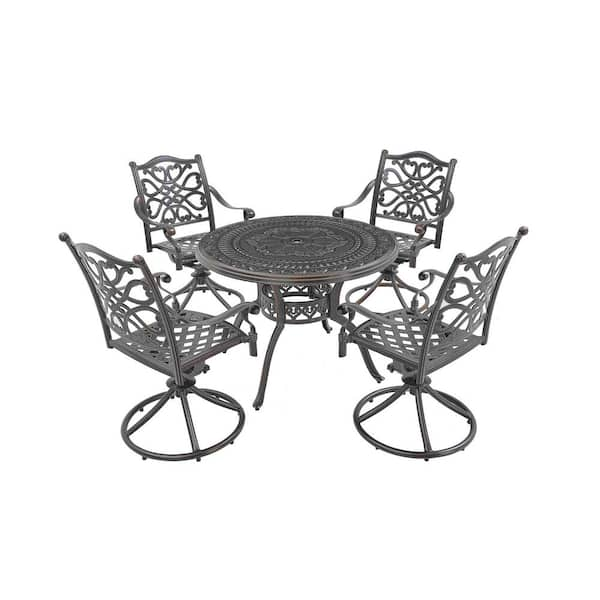 Reviews for Clihome 5-Piece Aluminum Outdoor Patio Set Cast Outdoor ...