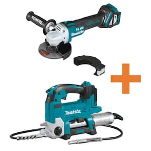 18V LXT Brushless 4-1/2 in./5 in. Cordless Cut-Off/Angle Grinder with Electric Brake and 18V LXT Grease Gun