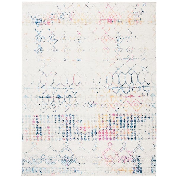 SAFAVIEH Tulum Ivory/Blue 8 ft. x 10 ft. Moroccan Area Rug