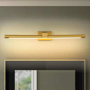 William 23.6 in. 1-Light Gold Linear Dimmable LED Vanity Light