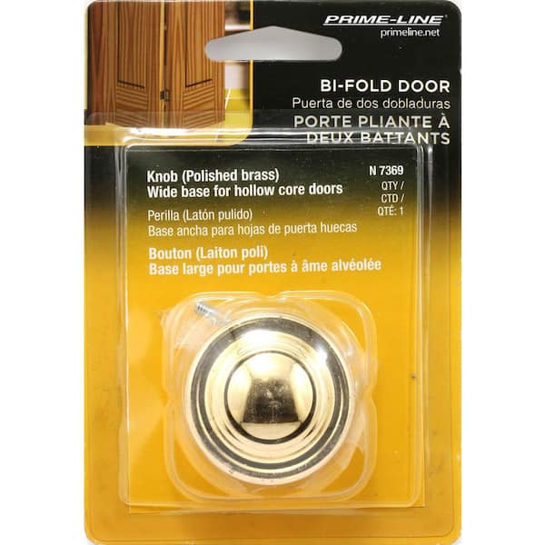 Prime-Line 1-11/16 in., Brass Plated, Bi-fold Door Pull Knob N