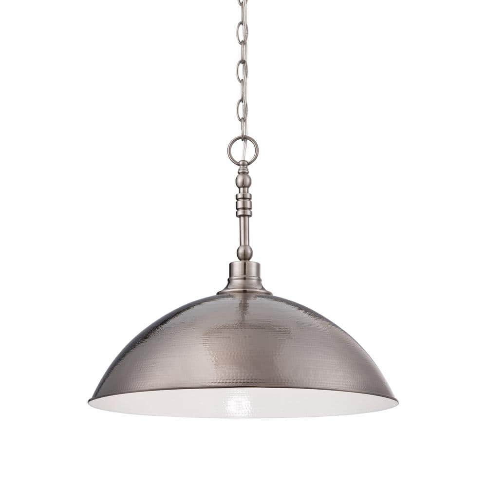 Antique Nickel 5-Light Hammered Metal Chandelier