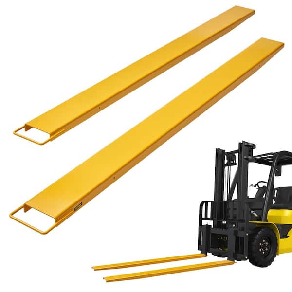 VEVOR Pallet Fork Extensions 96 in. L x 6.5 in. W Heavy-Duty Carbon Steel Fork Extensions for Forklifts (1-Pair, Yellow)