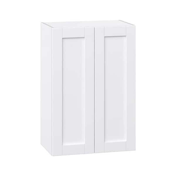 Milton 24 in. W x 14 in. D x 35 in. H Assembled Shaker Wall Kitchen Cabinet in Bright White