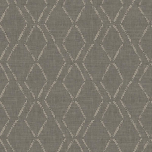 Chesapeake Tapa Brown Trellis Paper Strippable Roll (Covers 56.4 sq. ft.)