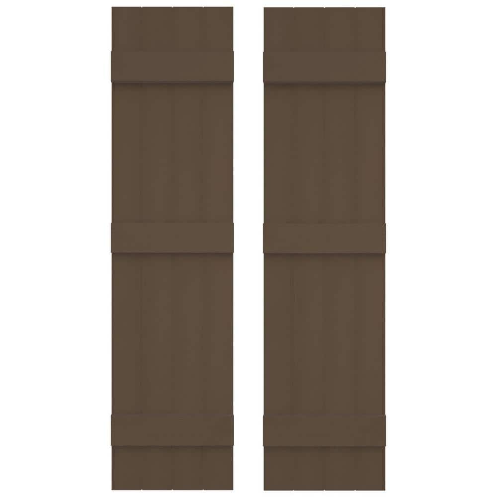 French Roast Vinyl Board and Batten Decorative Shutters, 14" x 63"