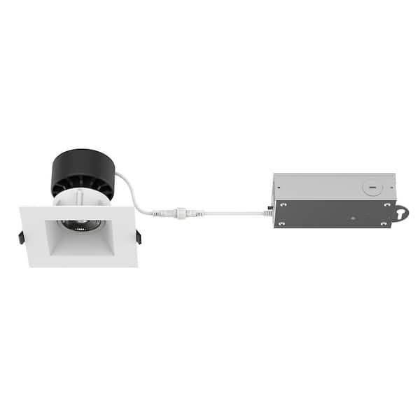 WAC LIMITED Kenric 3.5 in. Square Adjustable 5CCT Remodel IC Rated Indoor/Outdoor Integrated LED Recessed Light Trim
