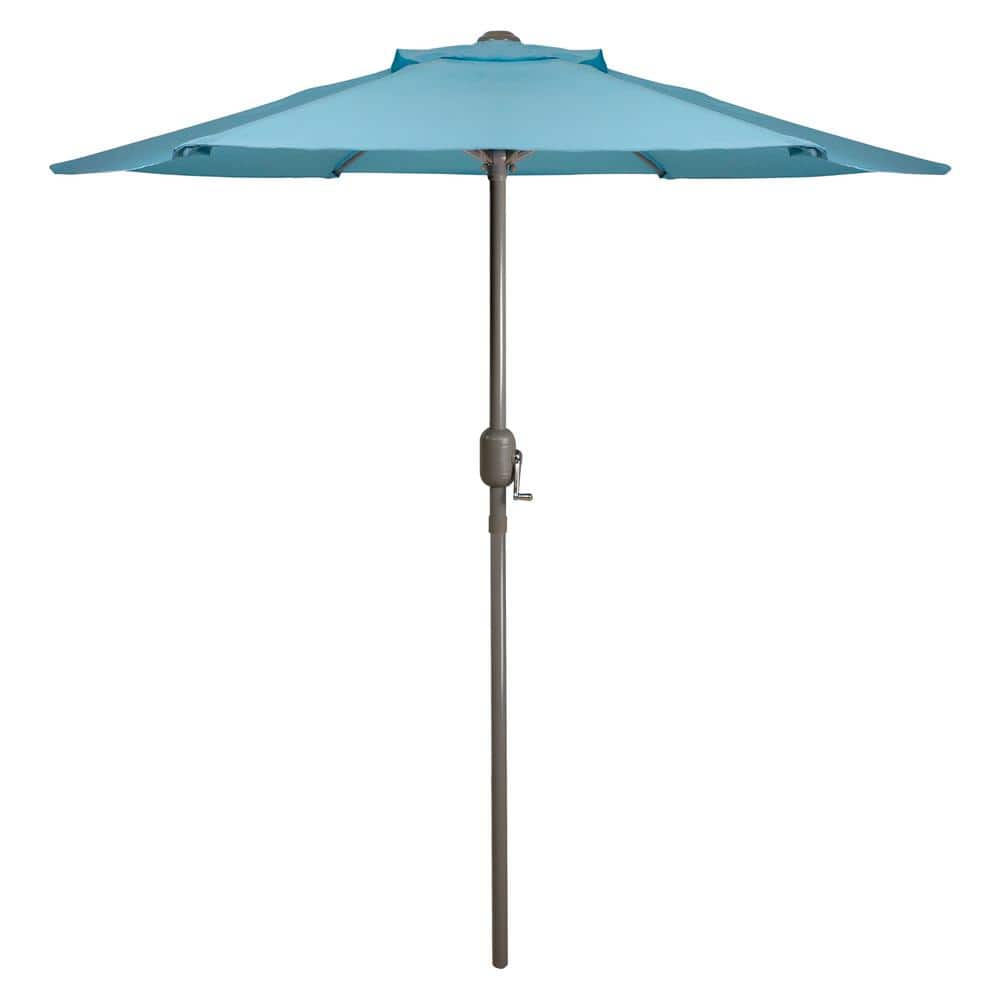 6.5 ft Turquoise Blue Hexagon Market Patio Umbrella with Aluminum Pole